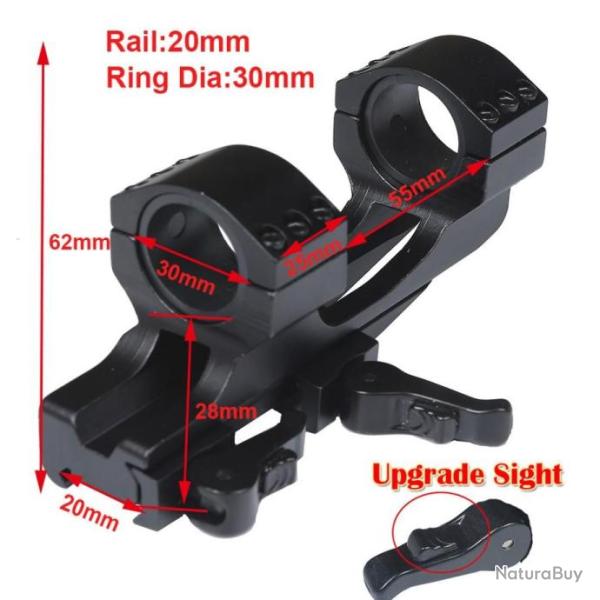 PROMO - Montage double � d�gagement rapidement - Rail 21mm diam�tre 30mm - Mod�le am�lior�