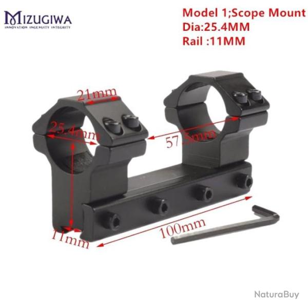 PROMO - Montage double colliers - Rail 11mm diam�tre 25.4mm - Mod�le 1