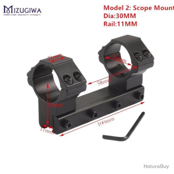 PROMO - Montage double colliers - Rail 11mm diam�tre 30mm - Mod�le 2