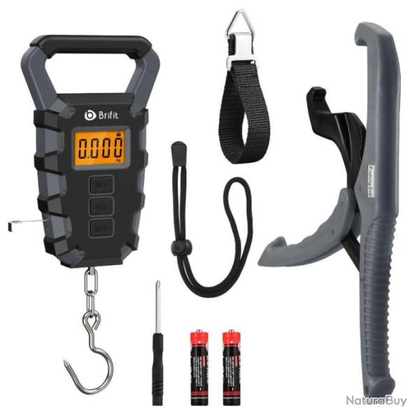 PROMO - Peson num�rique 50kg avec m�tre int�gr� - KIT SPECIAL PECHE - Noir