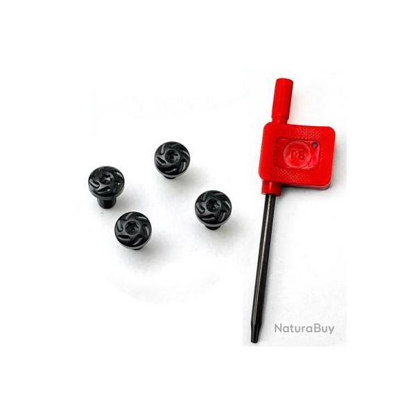 PROMO - 4 vis custom pour plaquette de crosse 1911 + tournevis - Mod�le 6