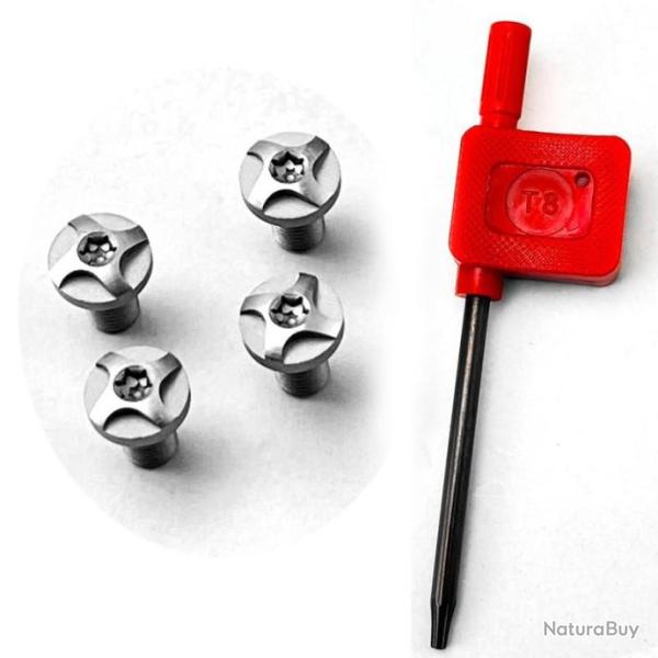 PROMO - 4 vis custom pour plaquette de crosse 1911 + tournevis - Mod�le 7