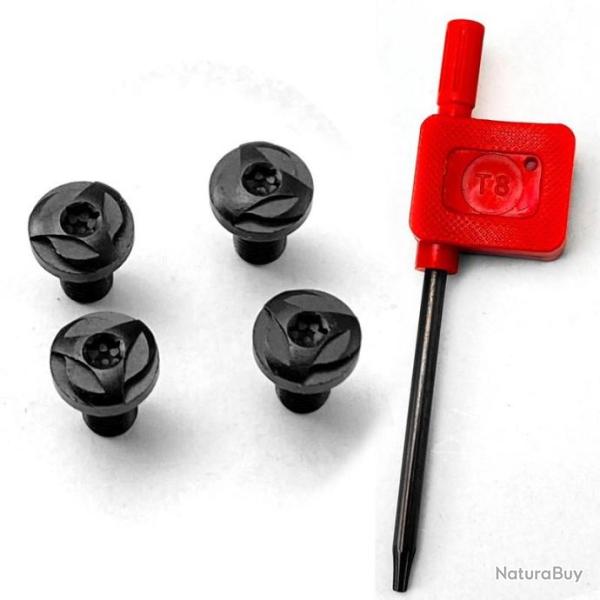 PROMO - 4 vis custom pour plaquette de crosse 1911 + tournevis - Mod�le 8