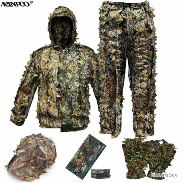 PROMO - Tenue camouflage total 3D Ghillie Suit - 5 pi�ces