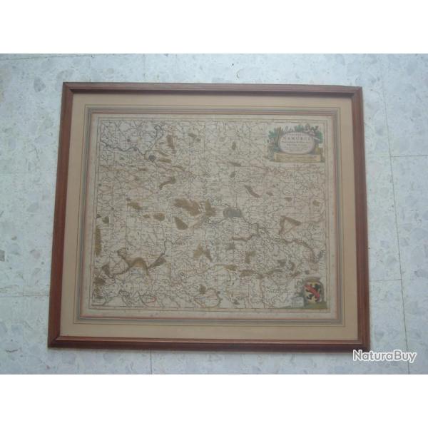 CARTE ancienne XVII PROVINCE DE NAMUR BELGIQUE par VISSCHER, Comitatus Namurci, ATLAS MINOR, cadre