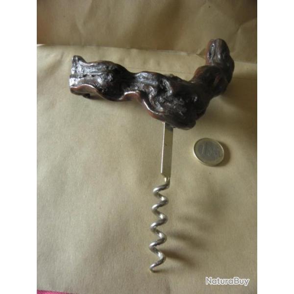 Grand Tire-bouchon en Cep de Vigne Ancien - Ouvre Bouteille en Bois