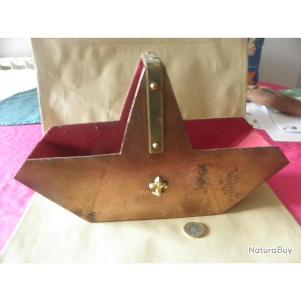 ancien porte bouteille en cuivre et laiton