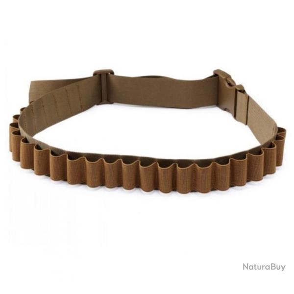 LIVRAISON OFFERTE - Cartouchi�re bandouli�re 26 cartouches attache rapide calibre 12 16 20 - TAN