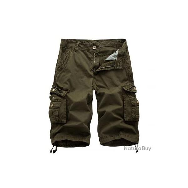 Short cargo couleur unie - Army Green