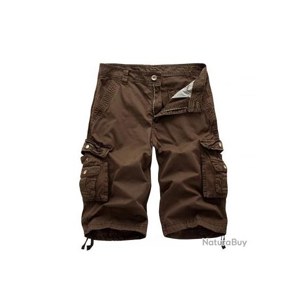 Short cargo couleur unie - Caf�