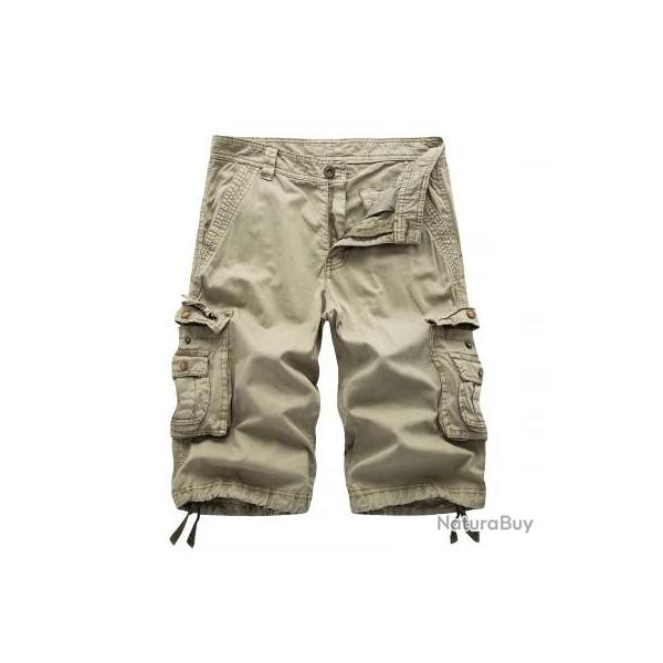 Short cargo couleur unie - Tan