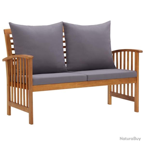 Banc de jardin meuble de patio d'extrieur terrasse avec coussins 119 x 67 x 83 cm bois solide d'ac
