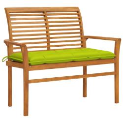 Banc de jardin meuble de patio d'ext&eacute;rieur terrasse avec coussin vert vif 112 x 55 x 94 cm bois de