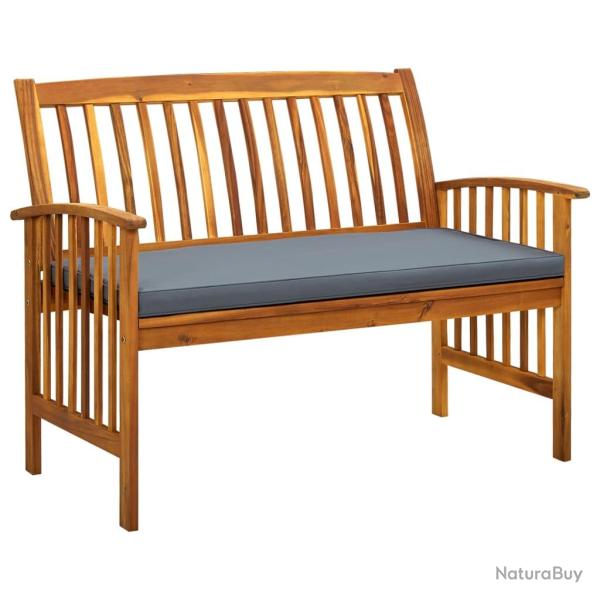 Banc de jardin meuble de patio d'extrieur terrasse avec coussin 119 x 64 x 90 cm bois solide d'aca