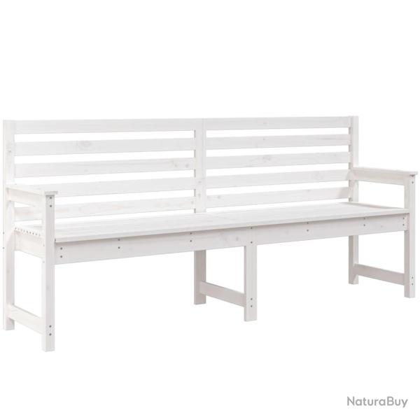 Banc de jardin meuble de patio d'extrieur terrasse blanc 203,5 x 48 x 91,5 cm bois massif de pin 0