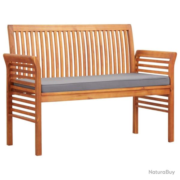 Banc de jardin meuble de patio d'extrieur terrasse 2 places avec coussin 120 x 60 x 90 cm bois d'a