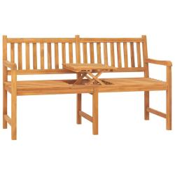 Banc de jardin meuble de patio d'ext&eacute;rieur terrasse 3 places avec table 150 x 62,5 x 90 cm bois de