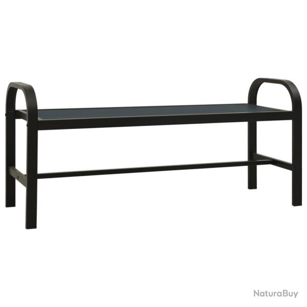 Banc de jardin meuble de patio d'extrieur terrasse 124,5 x 40,5 x 56,5 cm acier et WPC noir 02_001