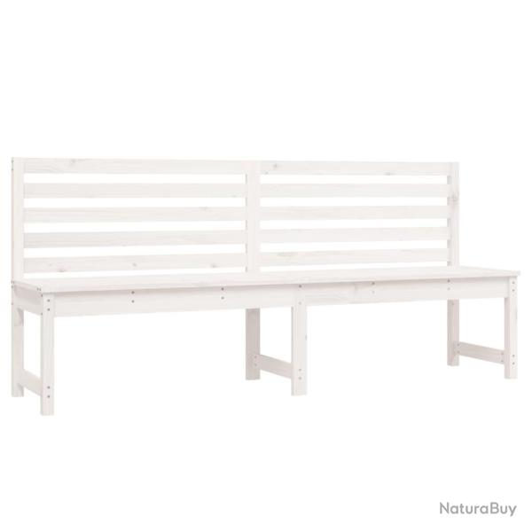 Banc de jardin meuble de patio d'extrieur terrasse blanc 201,5 x 48 x 91,5 cm bois massif de pin 0
