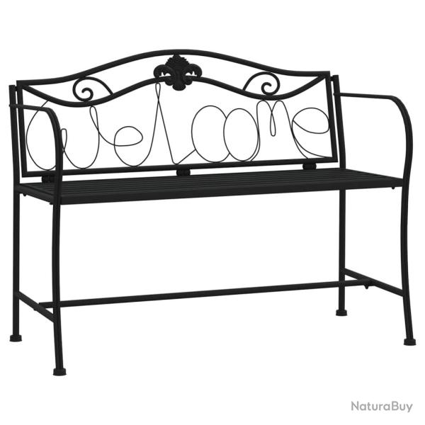 Banc de jardin meuble de patio d'extrieur terrasse 2 places 104 x 52 x 78 cm noir acier 02_0011278