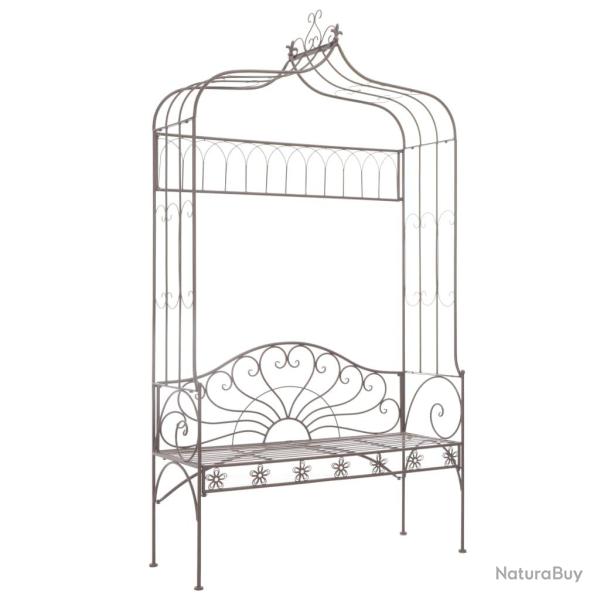 Banc de jardin meuble de patio d'extrieur terrasse 122 x 43 x 220 cm fer marron antique 02_0011218