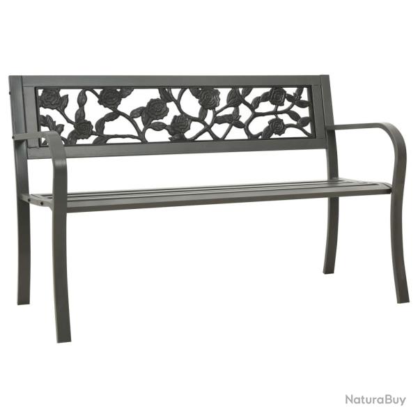 Banc de jardin meuble de patio d'ext�rieur terrasse 125 x 53 x 77 cm acier gris 02_0011227
