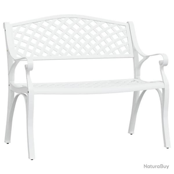 Banc de jardin meuble de patio d'extrieur terrasse 102 x 50 x 83 cm aluminium coul blanc 02_00111