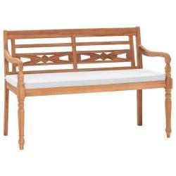 Banc de jardin meuble de patio d'ext&eacute;rieur terrasse avec coussins120 x 51,5 x 84 cm teck 02_0011114