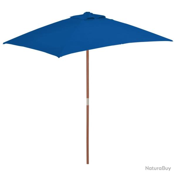 Parasol d'extrieur avec mt en bois 150 x 200 cm bleu 02_0008254