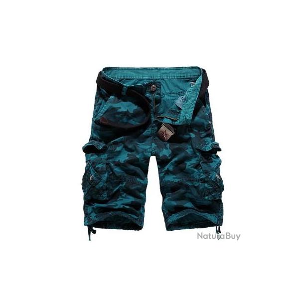 Short cargo camouflage - Bleu