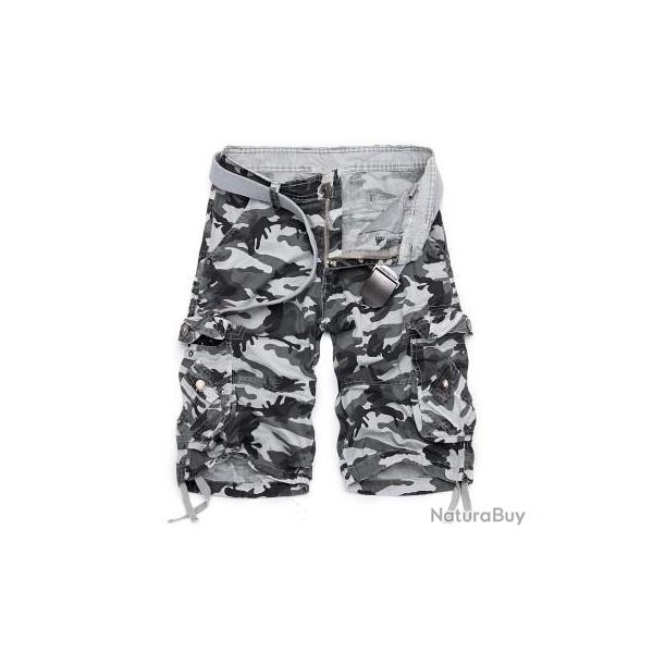Short cargo camouflage - Blanc