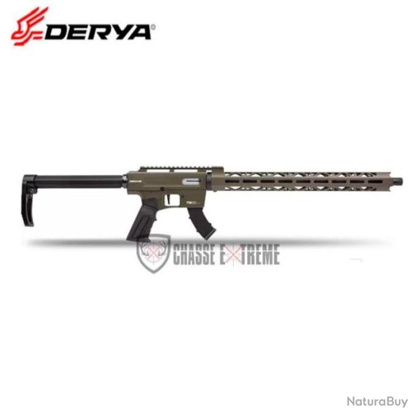 Carabine DERYA TM22 18" Vert Cal 22Lr 2 Chargeurs 10 Coups avec Garde Main Long