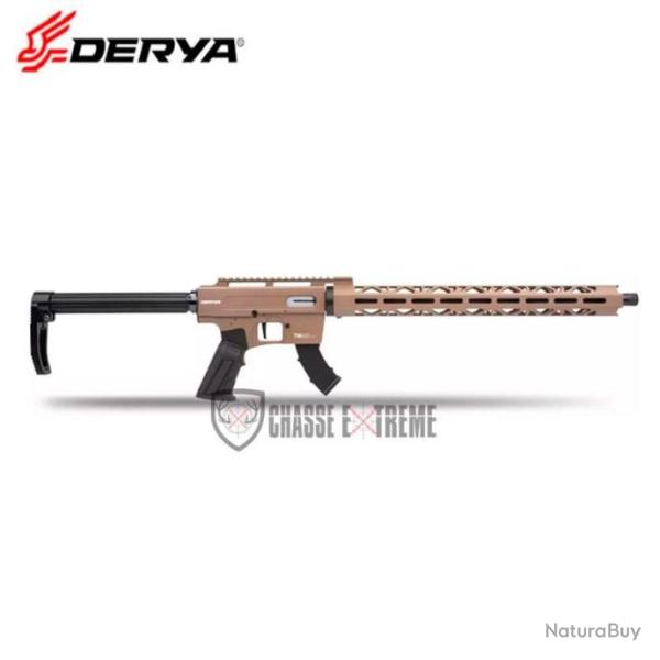 Carabine DERYA TM22 18" Fde Cal 22Lr 2 Chargeurs 10 Coups avec Garde Main Long