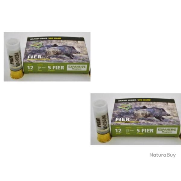 Lot de 2 bo�tes de 5 Fier Expansive Magnum - Calibre 12/76