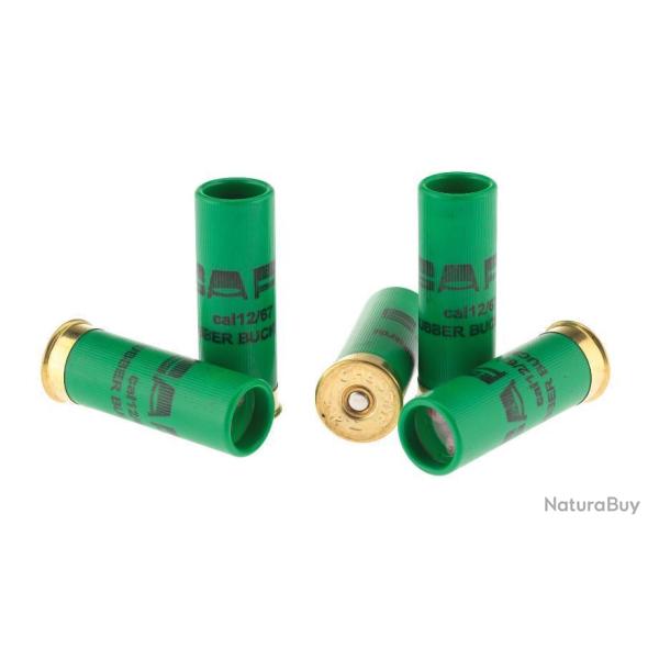 15 cartouches chevrotines en caoutchouc cal. 12/67, Neuve. Gomm Cogne