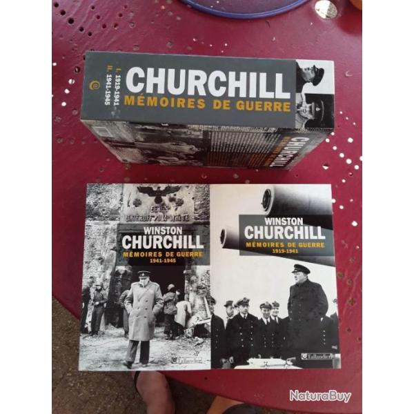 Coffret de deux tomes des m�moires de guerre de winston churchill complet