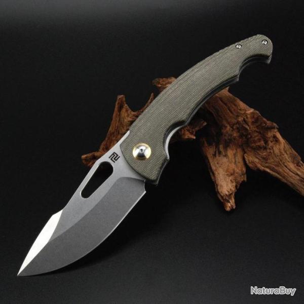 Couteau ArtisanCutlery Xcellerator OD Green Lame Acier AR-RPM9 SW IKBS Clip Titane IKBS ATZ1860PODG