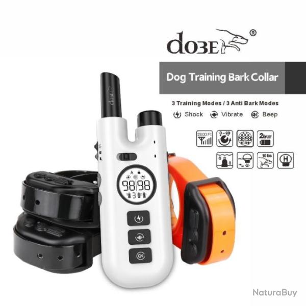 Collier de dressage Dobe pour trois chiens jusqu'� 800m avec t�l�commande