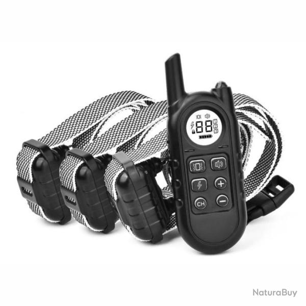 Collier de dressage Dobe pour trois chiens jusqu'� 400m avec t�l�commande �cran LCD