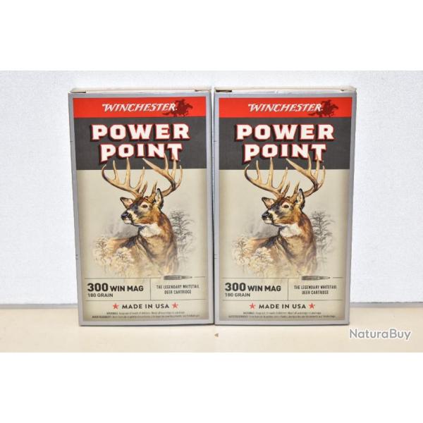 2 Boites winchester Power Point 300 Win Mag 180gr