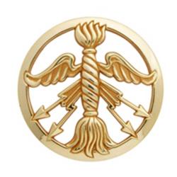 Insigne de b&eacute;ret dor&eacute; Service des Poudres