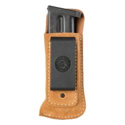 Porte-chargeur simple inside cuir souple beige pistolet