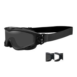 Masque de protection balistique Spear noir &eacute;crans fum&eacute;/incolore