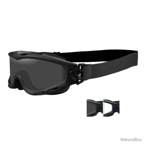 Masque de protection balistique Spear noir crans fum/incolore