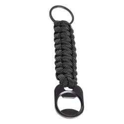 Porte-cl&eacute;s en paracorde avec d&eacute;capsuleur NOIR