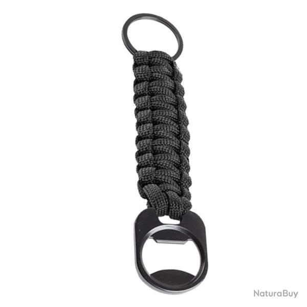 Porte-cls en paracorde avec dcapsuleur NOIR