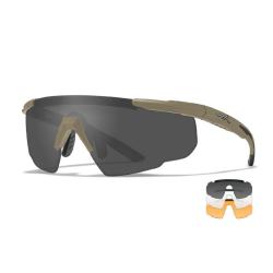 Lunettes de protection balistiques Saber Adv. tan &eacute;crans fum&eacute;/incolore/orange
