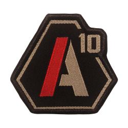 Patch A10 brod&eacute; tan/rouge sur tissu noir