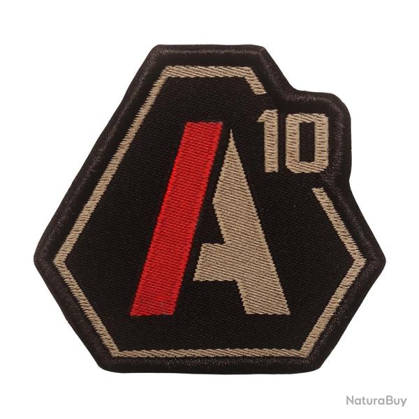 Patch A10 brod� tan/rouge sur tissu noir