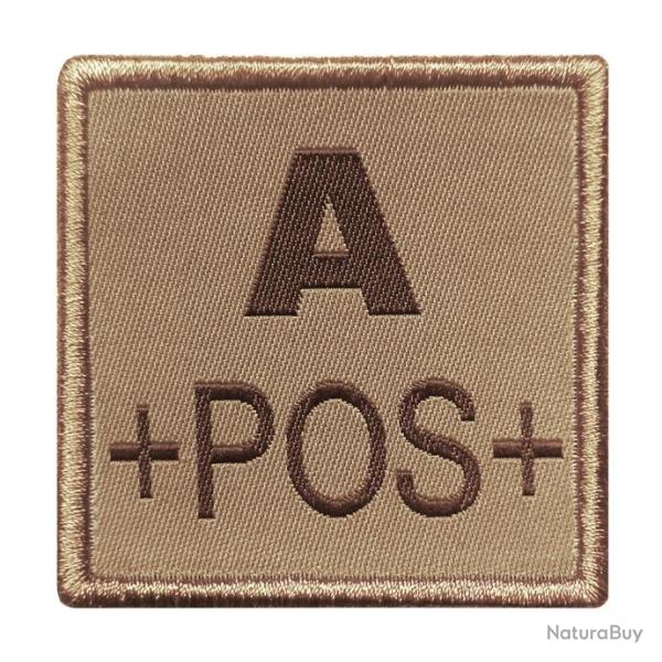 Groupe sanguin A positif brod sur tissu tan